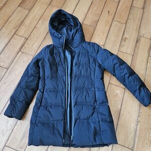 Uniqlo Black Mid Length Puffer Coat